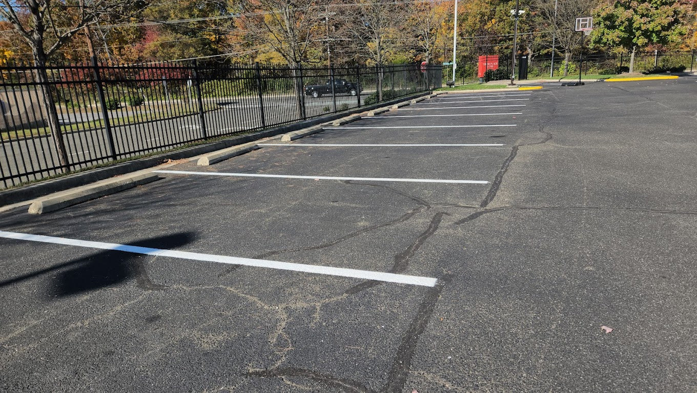 The after product of Pro Stripe's parking lot striping service