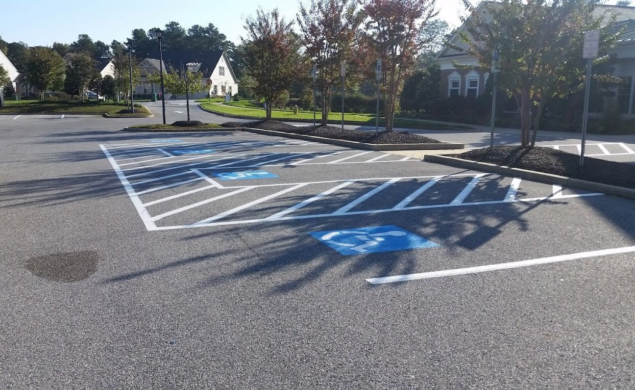 The after product of Pro Stripe's parking lot striping service